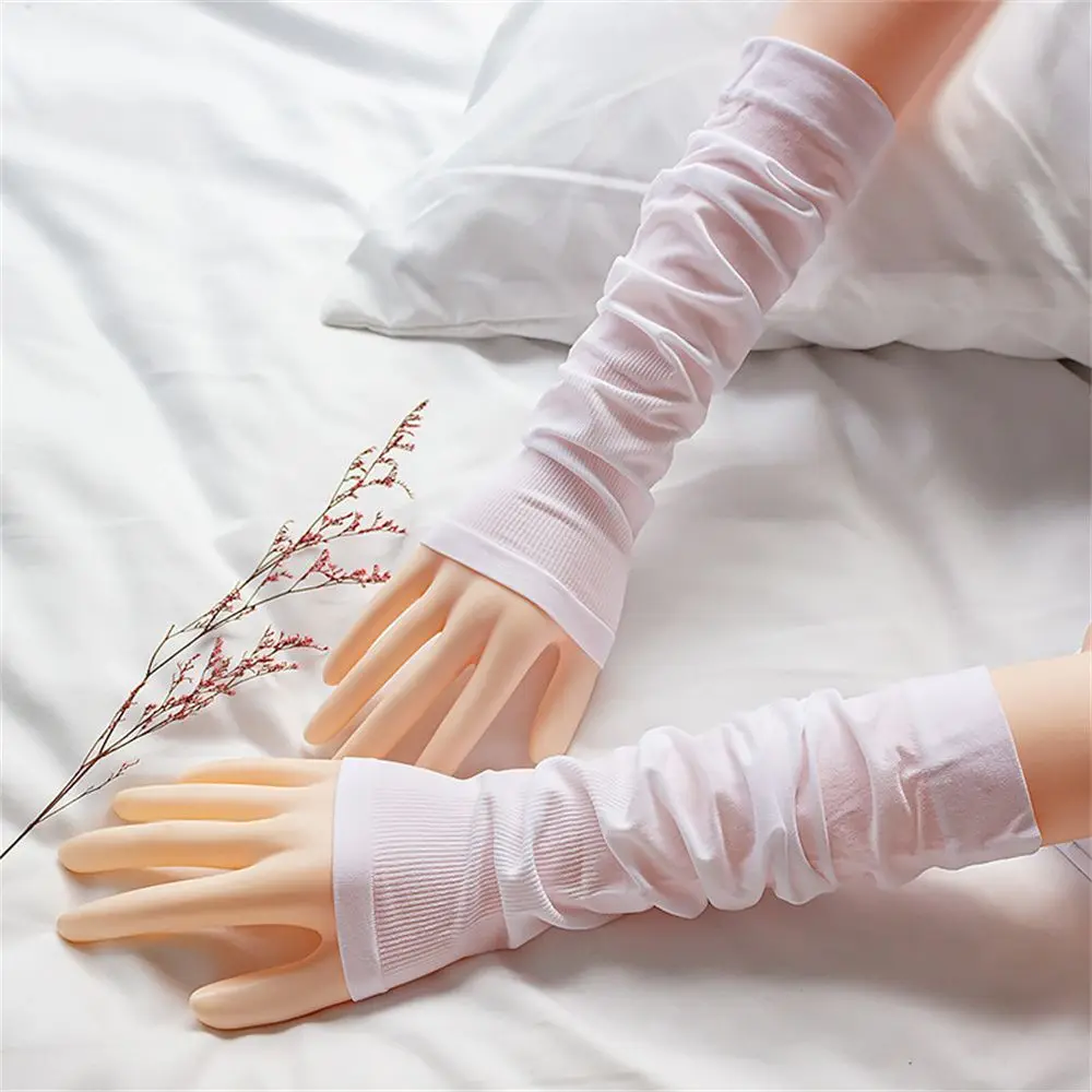 Sport Anti-Slip Outdoor Sunscreen Gloves Arm Sleeves UV Sun Protect Ice Silk Sleeve