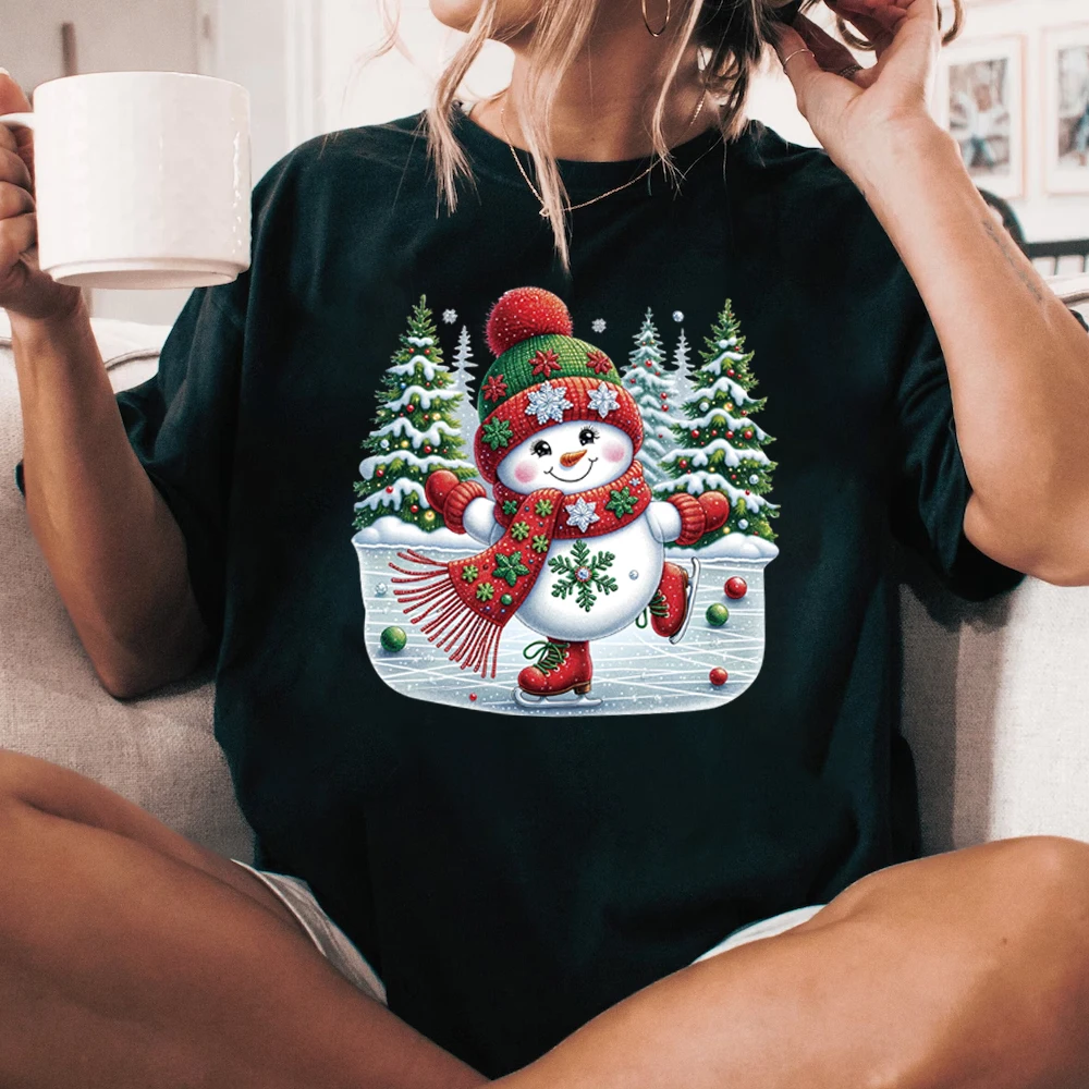 Рождественская Милая наклейка с изображением снеговика и снежинки, теплопередающая наклейка «сделай сам», стирающаяся наклейка для горячей раскраски, ручная глажка