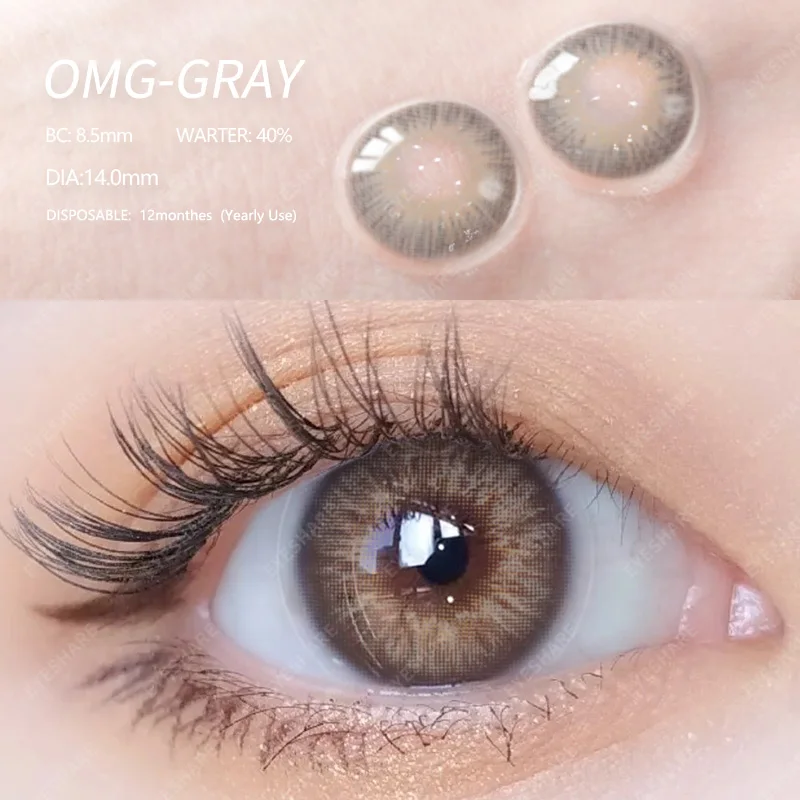 AMARA 1 Pair Natural Color Contact Lenses for Eyes Beauty Pupils Gray Lenses Eye Yearly Use Brown Diopter Contact Lenses