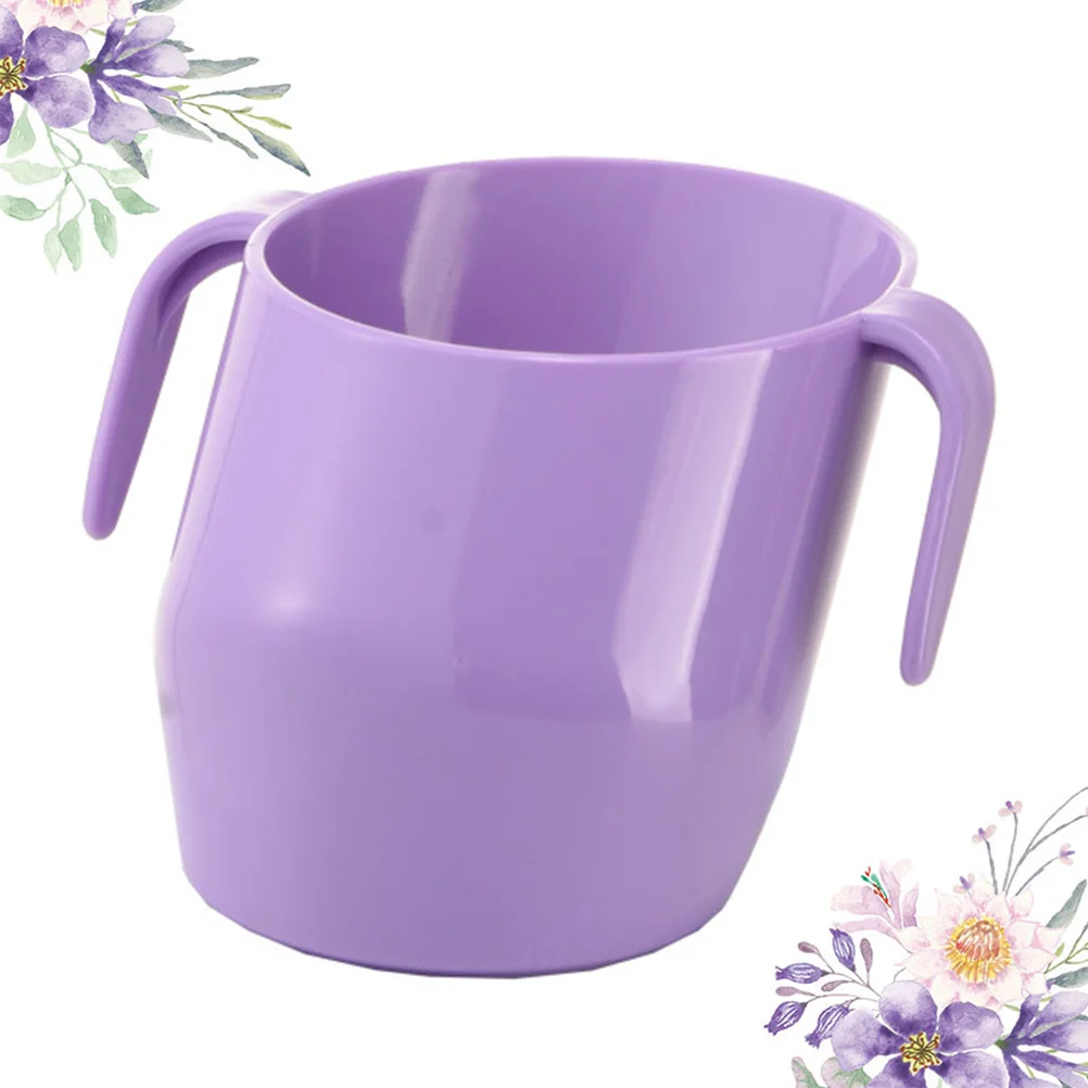 

Kids Training Cup 200Ml Purple Portable Double Handle Slanted Mouth Design For Toddler Children Drinking Water Practice Durable