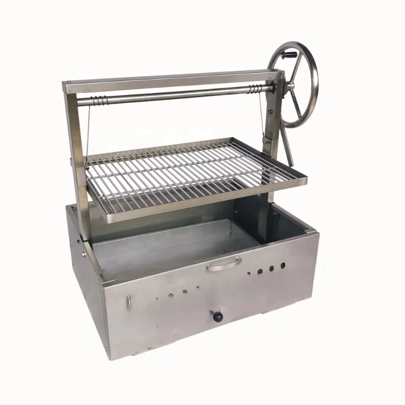 Stainless Steel Countertop Argentine Grill, Removable Round Cooking Grate