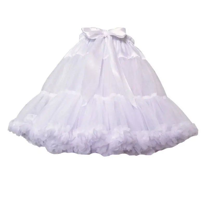 Women Fluffy Bubble Tutu Skirt White Ruffled Petticoat Girl Puffy Half Slip Prom Crinoline Underskirt colorful short under skirt