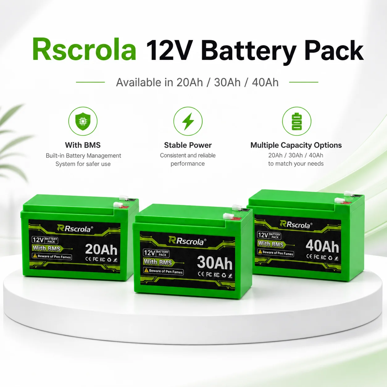 

12V Rechargeable Lithium Battery Pack 20Ah 30Ah 40Ah 18650 Li-ion Battery with Charger for Electric Sprayer Kids Ride-On Car Ele