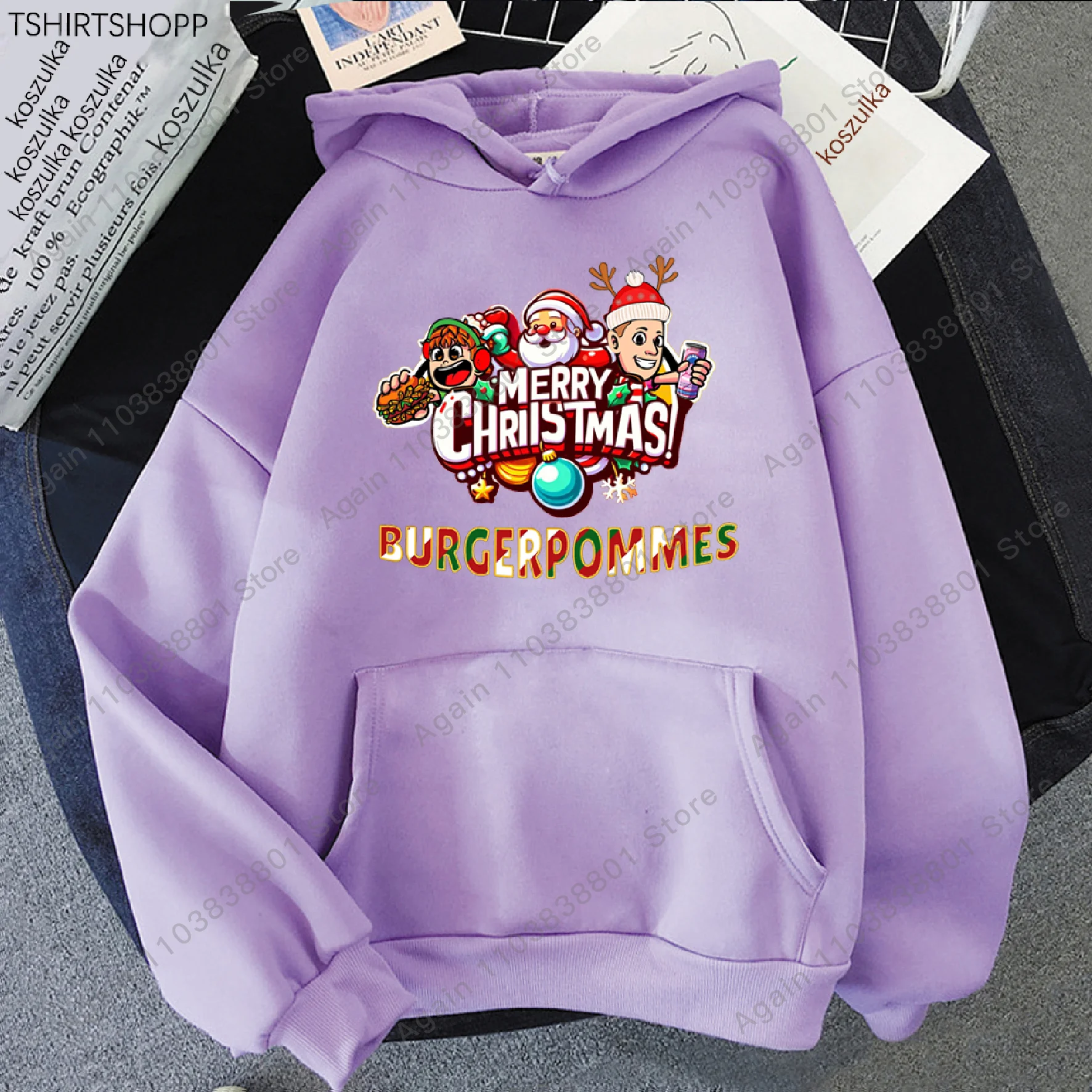 2025 Burgerpommes Icrimax Christmas Hoodies New in hoodies & sweatshirts Men/Women clothing kids Christmas gift Children hoodies