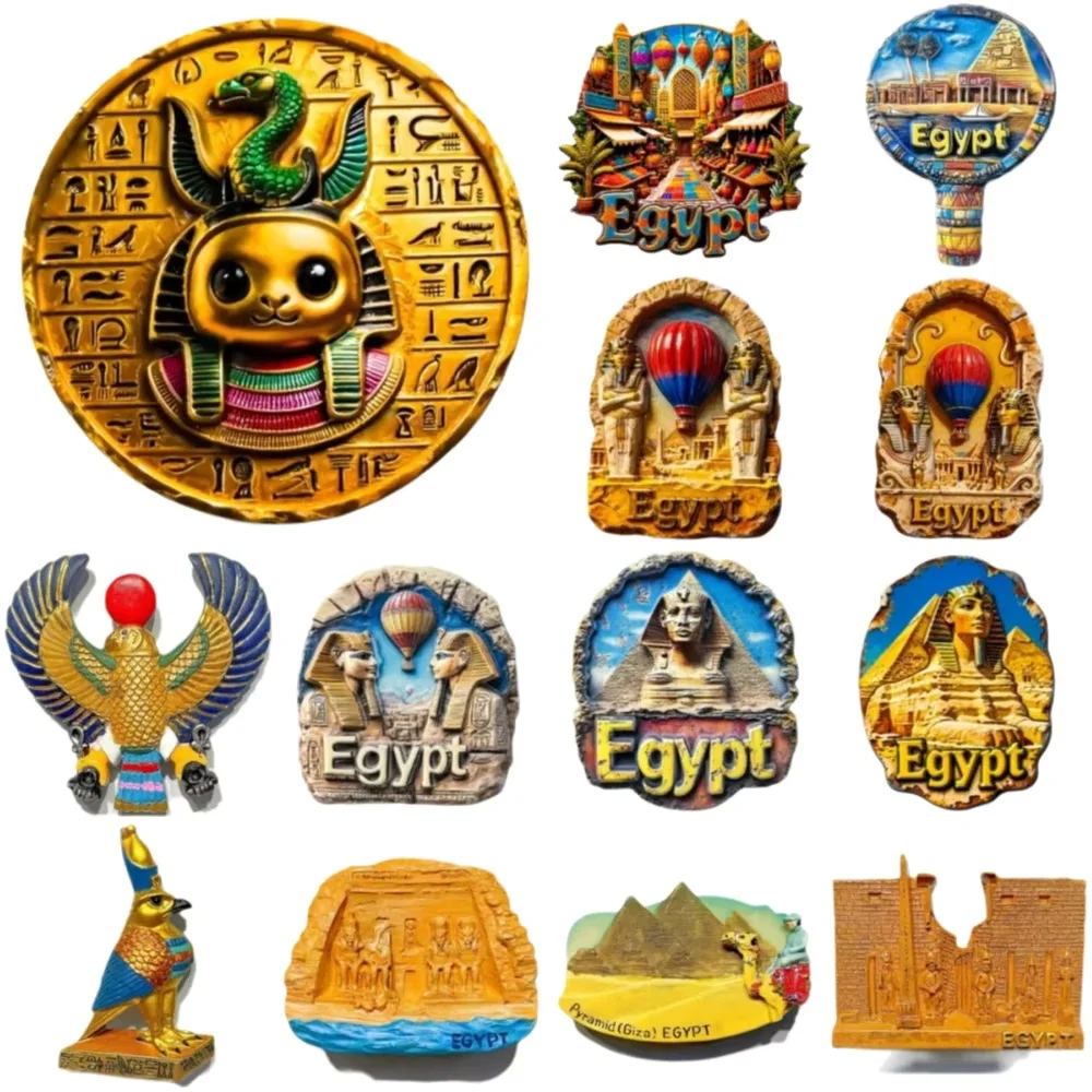 Egypt 3D Resin Fridge Magnet Pyramid Sphinx Anubis Horus Tourist Souvenir Home Decor Refrigerator Magnet