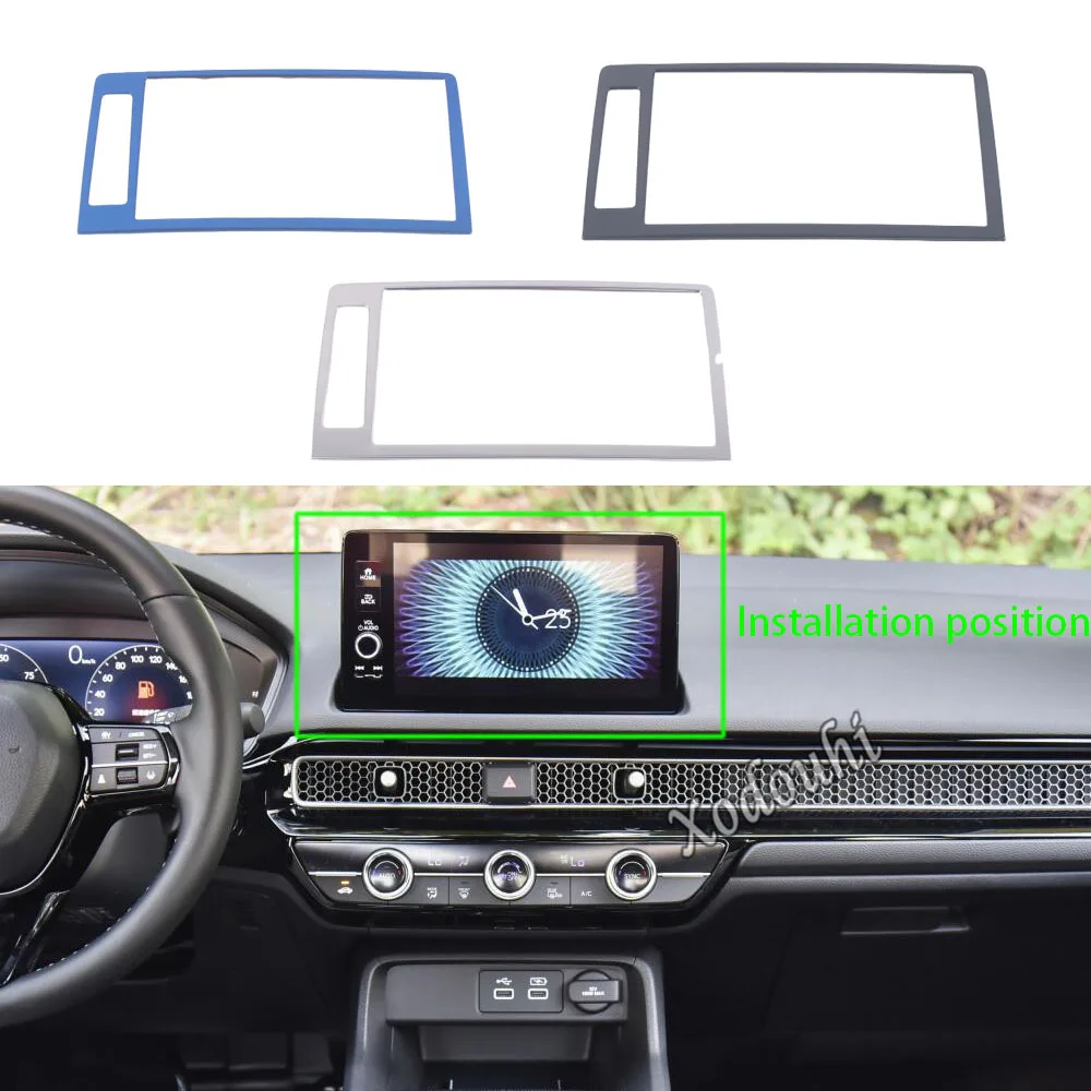 

Навигационный дисплей из нержавеющей стали, декоративная рамка, накладка на автомобильный чехол, аксессуары для GPS для Honda Civic 11th Gen 2022 2023 2024