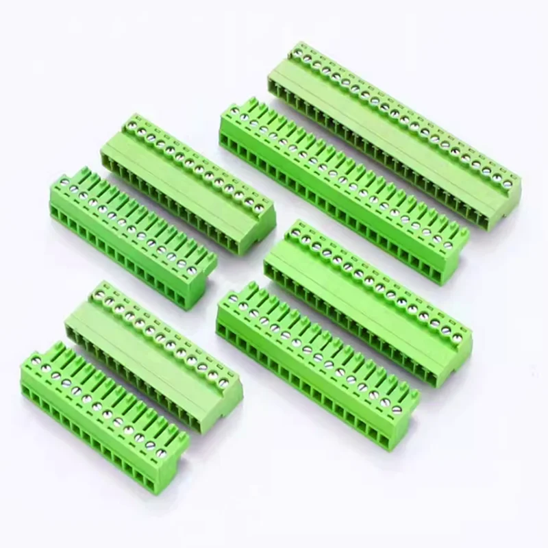 20sets Aerial butt welding type 15EDGRK-3.81mm plug-in type 2edg type green terminal block 2EDGRK for Connector row