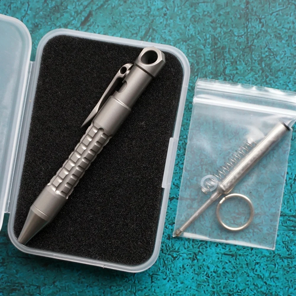 Imagem -06 - Titanium Alloy Mini Tactical Pen Bolt Action Multifunções Pocket Edc Keychain Caneta de Escrita Ferramenta de Quebra de Janela