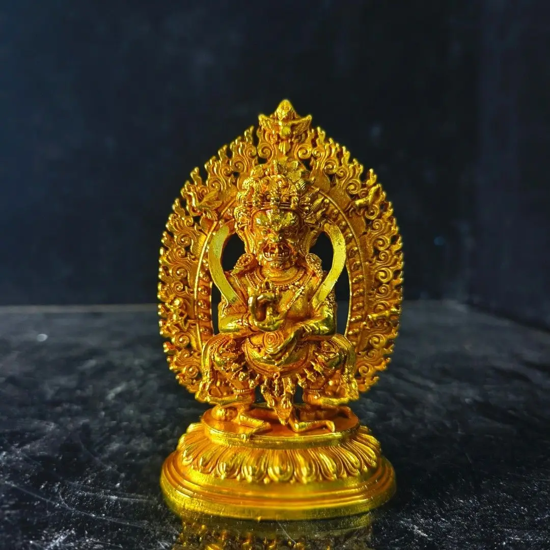 Two‑Armed Mahakala Wrathful Deity Ornament Decoration Tea Pet Figurines Desk Decor Accessories