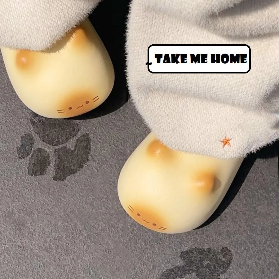

Ins cute waterproof cats slippers women winter EVA light home shoes woman furry mules kitty slipper lady warm backless clog shoe