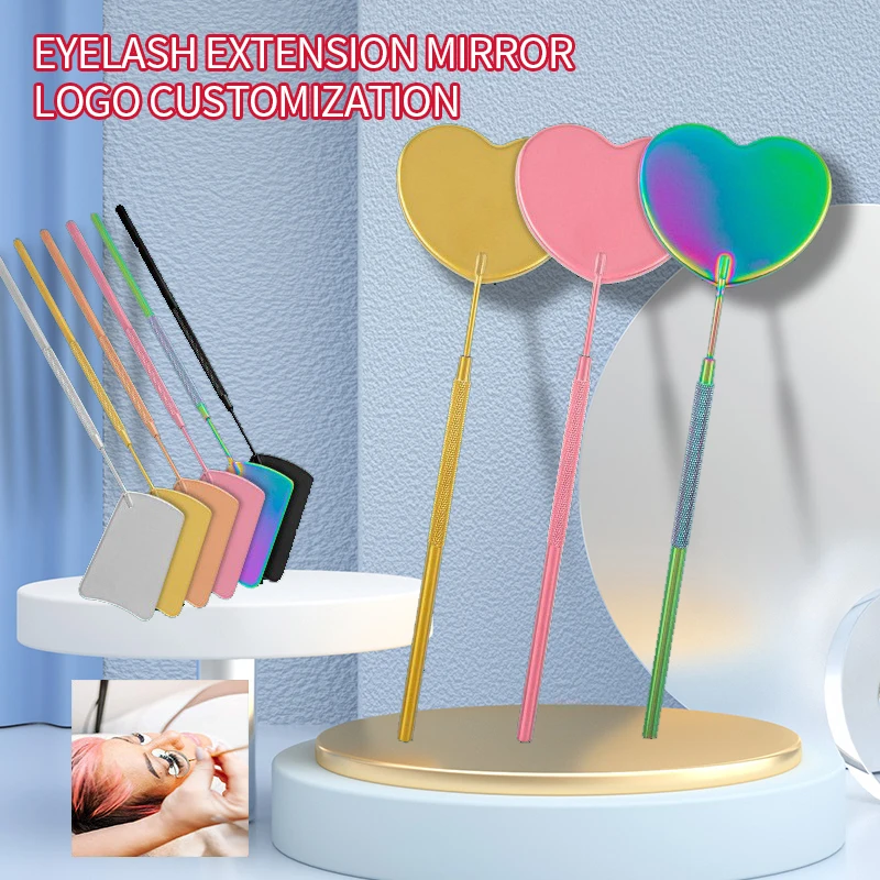 Eyelash Mirror Large Makeup Mirror Magnifying Beauty Long Handle Mirror For Checking False Eyelashes Tools Extension Makeup Tool