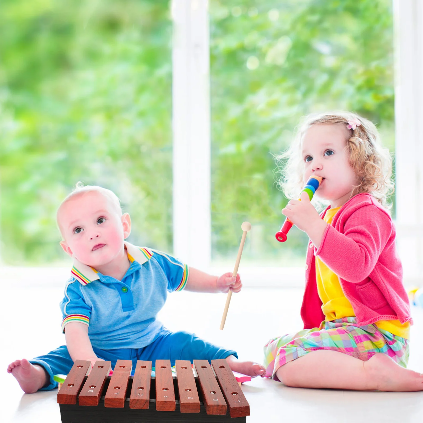 8-Note إكسيليفون خشبي للمبتدئين أداة موسيقية Glockenspiel خفيفة الوزن وبسيطة للعب مع #1