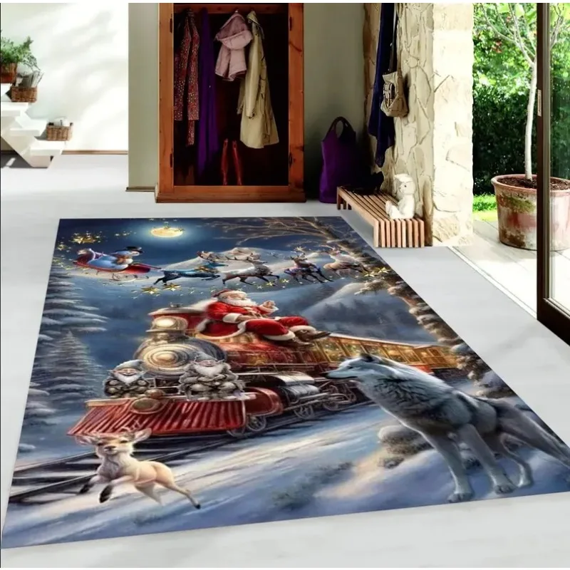 

Santa Carpet Living Room Decoration Sofa Table Large Area Carpet Bedroom Bed Head Non-Slip Foot Mat Home Decoration