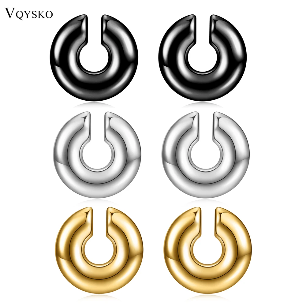 VQYSKO Chunky Ear Cuff Earrings Cylindrical Classic C-Shape Stacking Earrings Options For Fashionable Women Gifts For Her