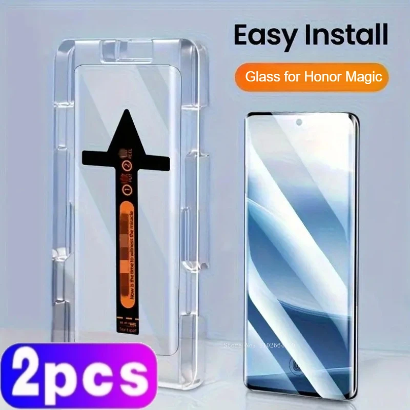 

2PCS Tempered Glass for Honor Magic 7 Pro Dust Free Install Screen Protector for Honor Magic 6 5 7 Lite HD Film for Magic 6 Film