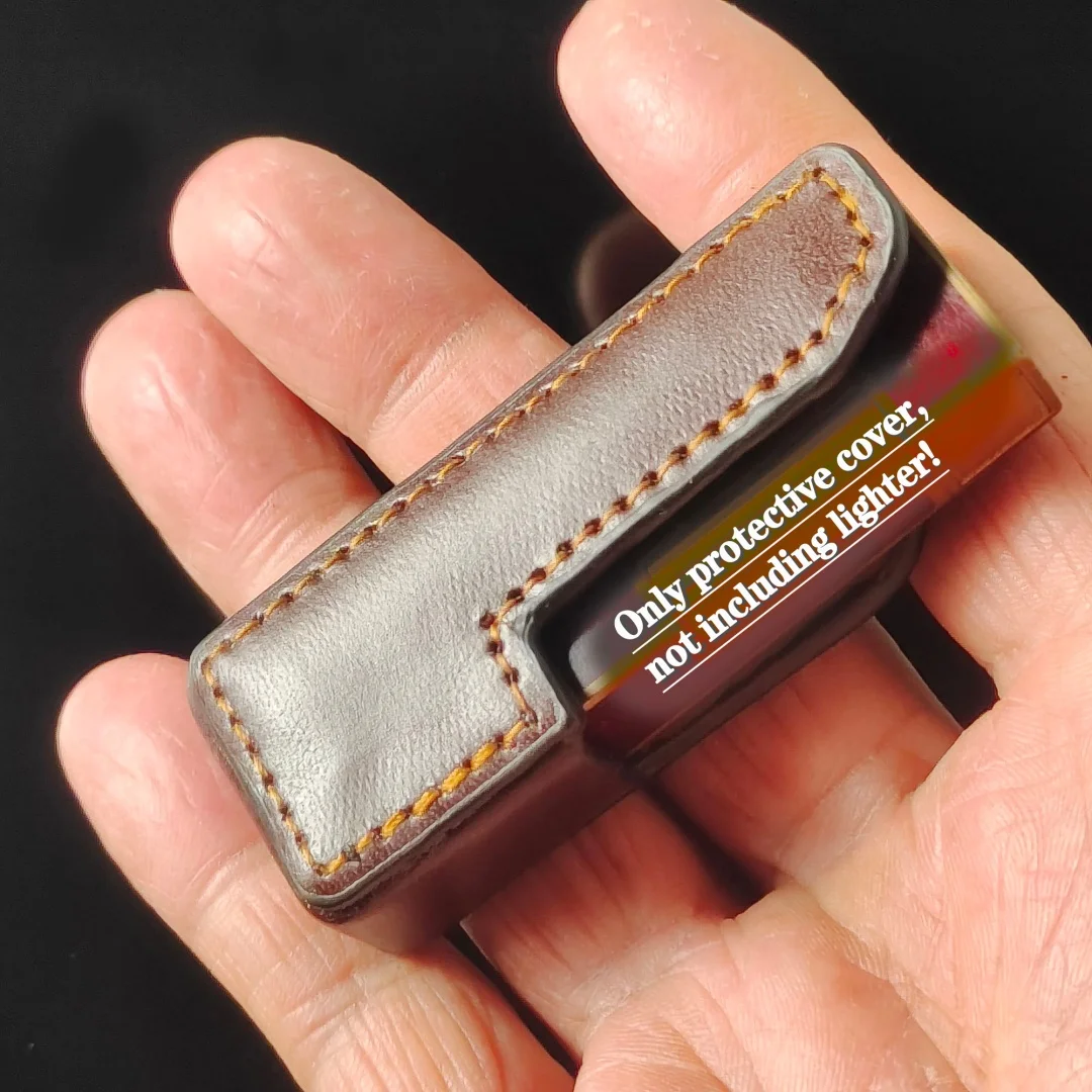 Handmade Semi Enclosed Genuine Leather Lighter Protective Case  Portable For Dunhill Lighter High-quality Accessory Waist Bag - view 3