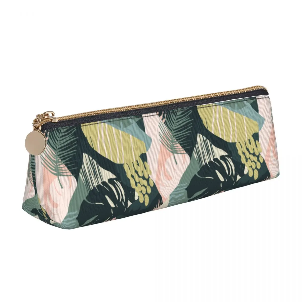 Tropical Plants Pencil Case Nordic wind Fashion Big Pencil Box Girls Boys Triangle Vintage School Pencil Cases Design