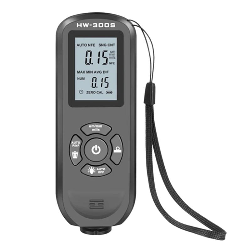 Digital Coating Thickness Gauge 0.01Mm/1Mil Black Thickness Meter With Screen LCD Display Calibration Function For Car