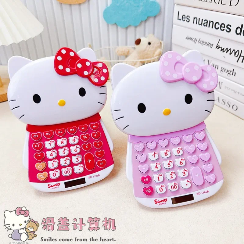 

Sanrio Kawaii Hello Kitty Push-lid Calculator Anime Cartoon Fashion Exquisite Creative Students Office Solar-powered Calculators