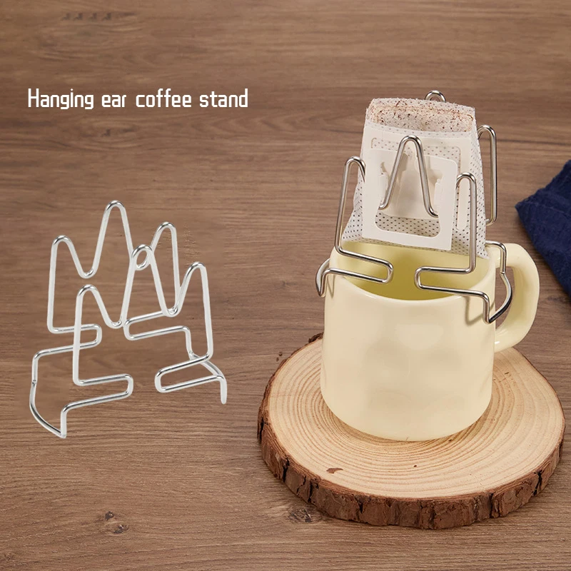 * Disposable Ears Drip Bags Coffee Cup Holder Stainless Steel Reusable Tea Filters Shelf Dripper Baskets Filter Paper Bag Shelf