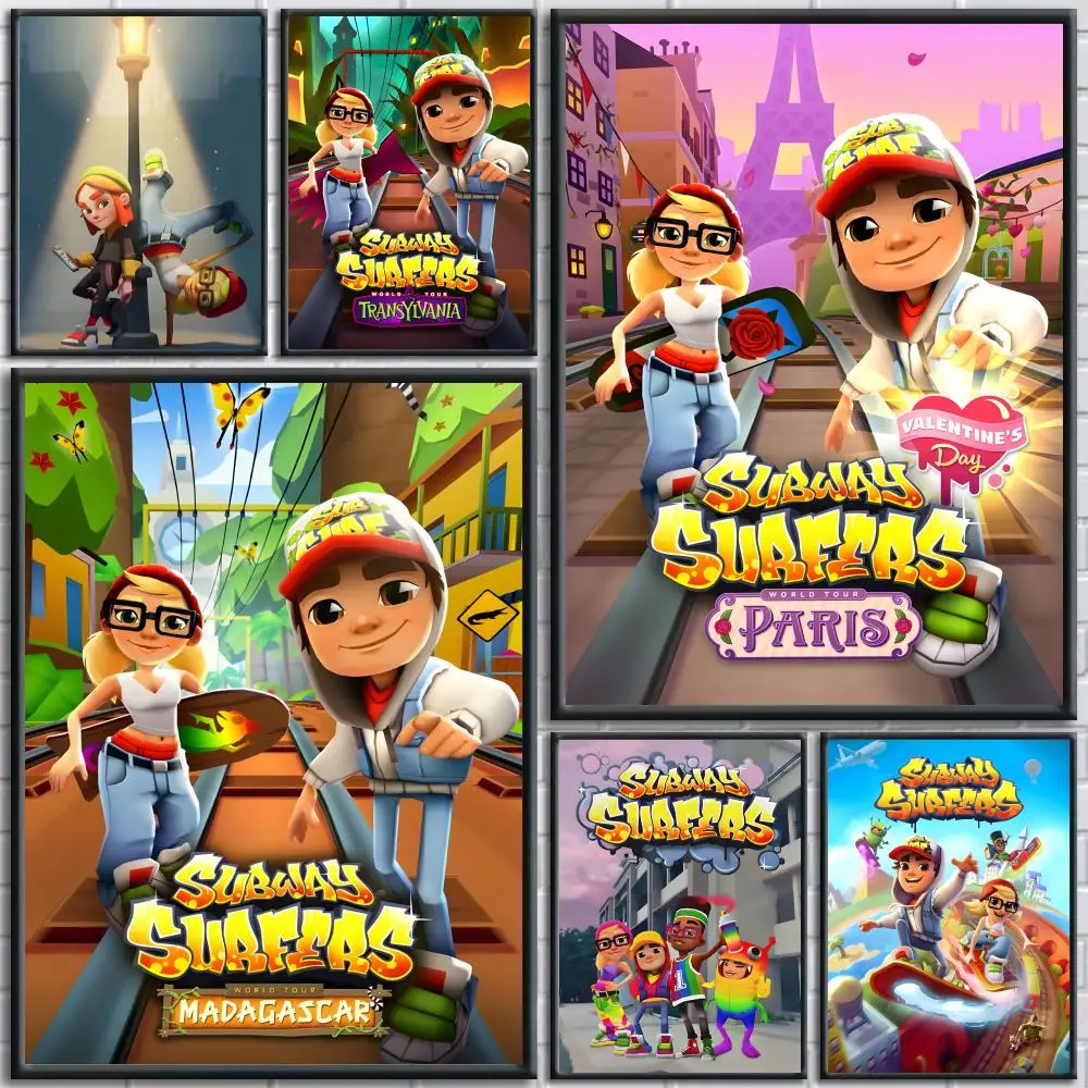 Parkour Game Pop-Subway Surfers-Famous Poster Painting Prints Wall Art Picture Film Room Home Bar Cafe Decor Home  Mural