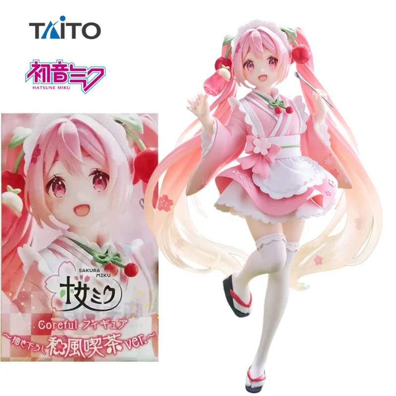 

In Stock Original TAITO Hatsune Miku Sakura Miku The Wind Maid Anime Figure Model Doll Model Collection Birthday Present