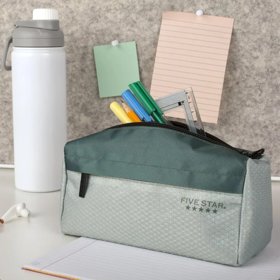 Пенал, чехол для ручек, 9 карманов, чехол на молнии, органайзер для хранения школьных пирогов, наушники, зарядные устройства, кабели, макияж, зеленый Juniper 5002