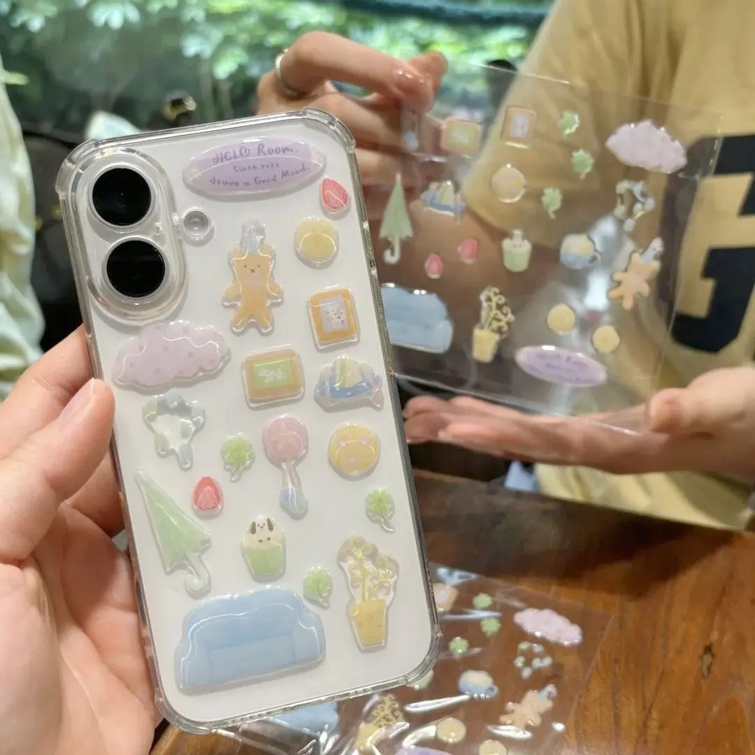 High Value Jelly Stickers Bear Cartoon Ins Style Self Adhesive 3D Relief for Scrapbooking Laptop Phone Case Decoden Sticker