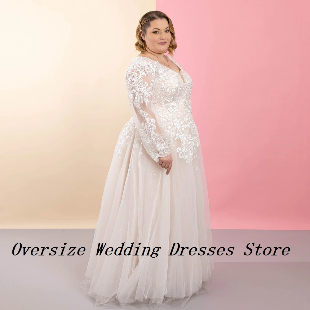 Charming Strapless Wedding Dresses with Lace Full Sleeve Soft Tulle Bridal Gowns for Women 2024 Summer Floor Length Vestidos De