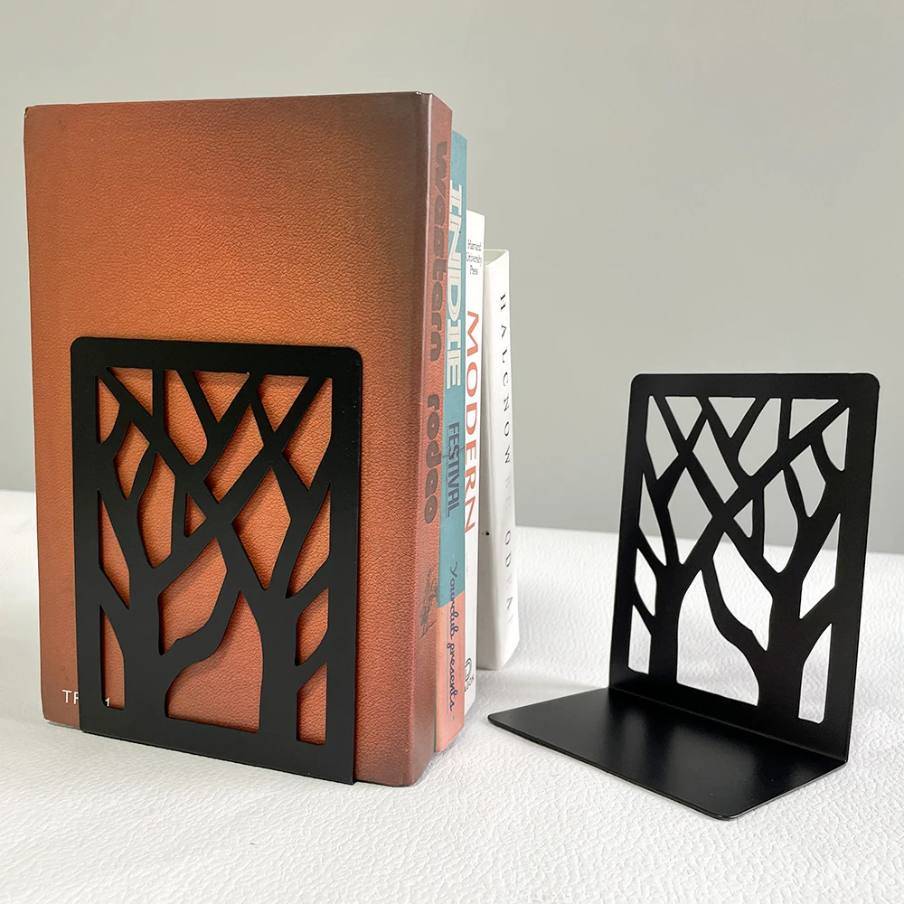 Imagem -02 - Treeking Desktop Bookends para Escritório Book Organizer Home Iron Book Ends Book Rack Stand Shelf Pcs