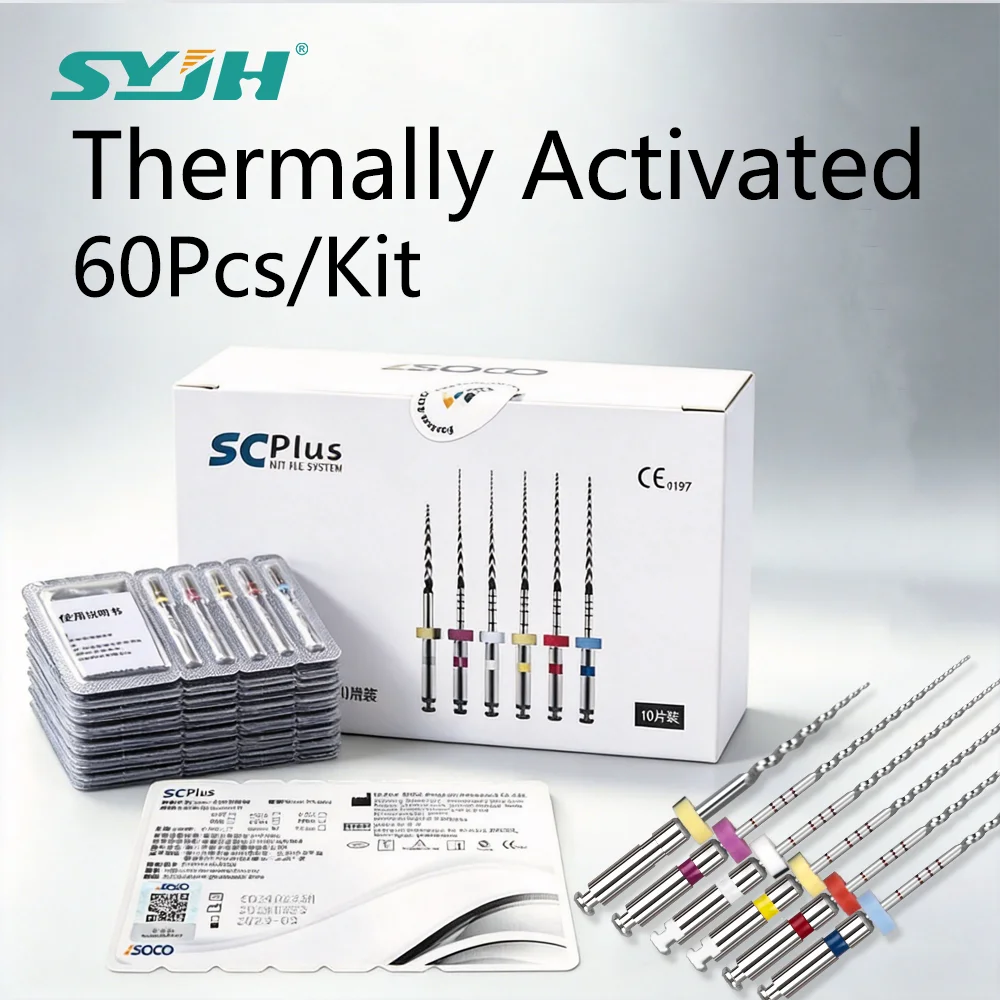 SYJH 60Pcs/Kit SC-Plus 25mm NiTi Heat-Activated Rotary Endodontic Files Root Canal Dentist Tools Dental Materials for EndoMotor