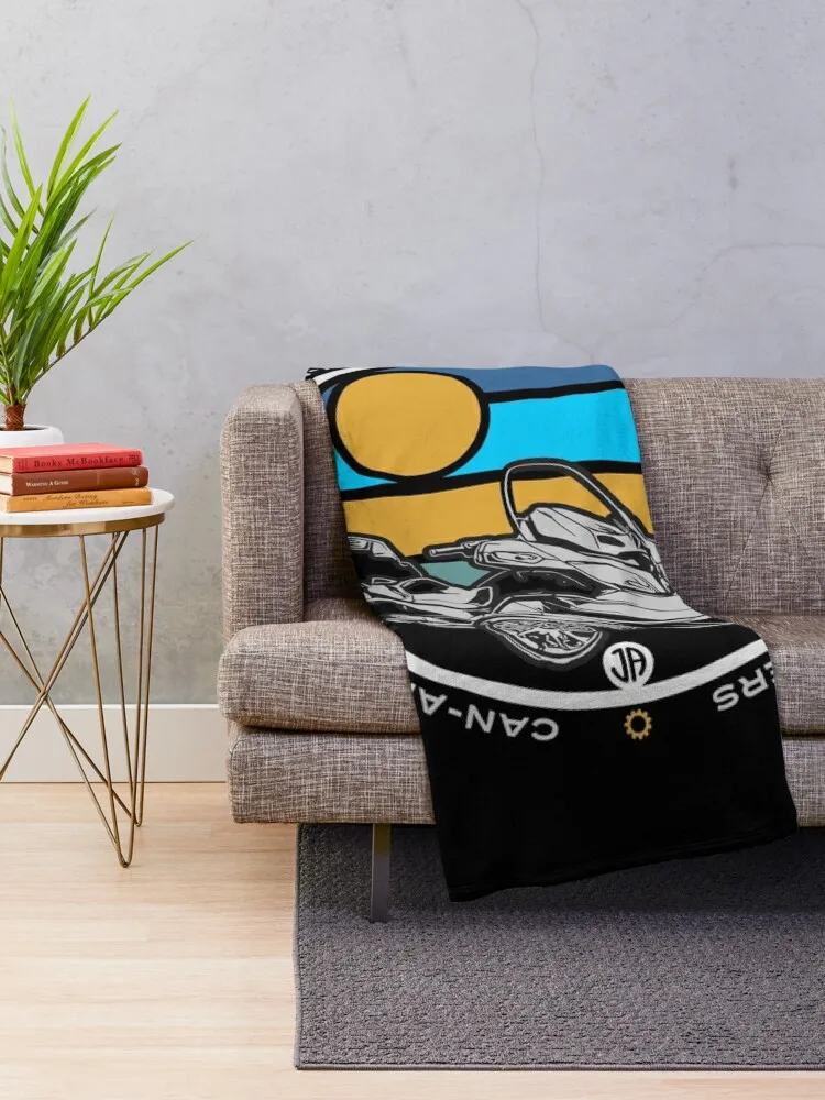 Can-Am Spyder RT Retro Sign Throw Blanket Plaid heavy to sleep Fluffy Softs Luxury Throw Blankets