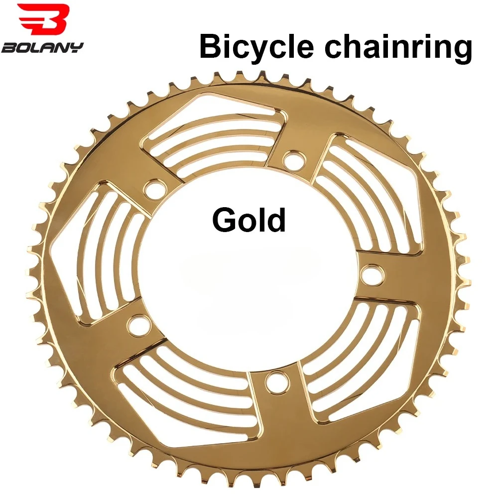 

BOLANY 130BCD 56T Chainring - 7075 Aluminum Ultralight Narrow Anti-Drop Plated BMX Fold Bike Chainwheel