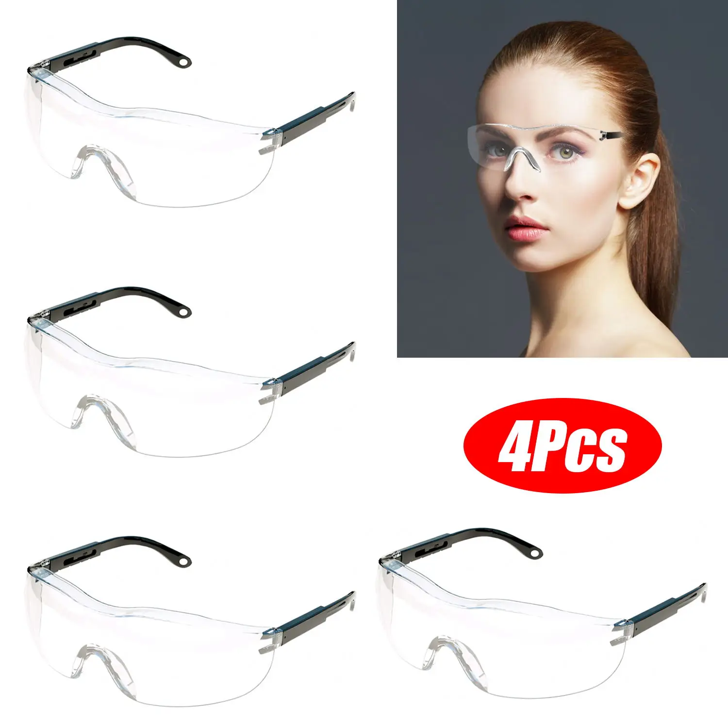 Eye Protection Safety Glasses Anti Fog Unisex Anti-Scratch Protective Goggles Impact Resistant Clear Lens CE ANSI Z87 Working