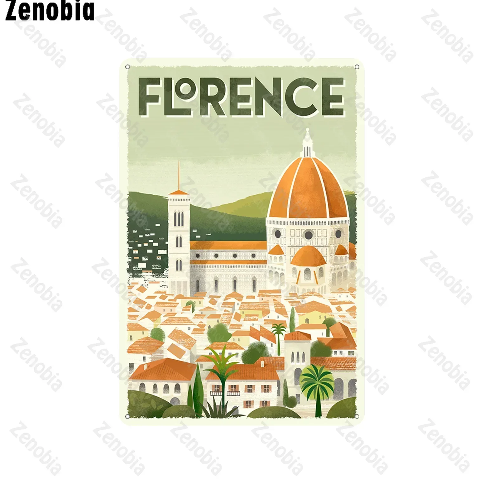 Placa murale Vintage em estanho, paysage de ville de Vienne et de londres, Arte mural en métal, décoration de maison, décoration d
