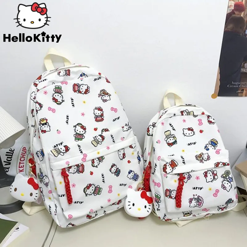 Sanurgente-Sacs à dos Hello Kitty pour filles, Cartable esthétique coréen, Sacs consultés mignons, Y2K Cartoon, Kuromi Melody, Femmes, Nouveau