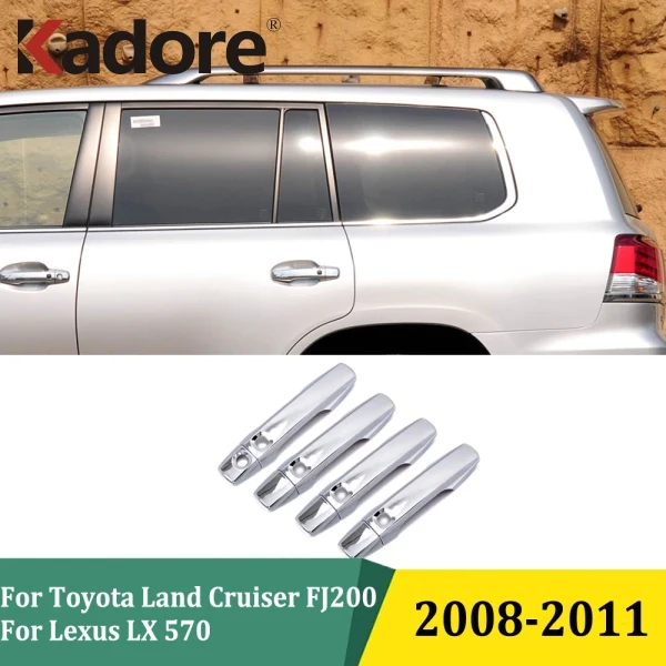 

For Toyota Land Cruiser FJ200 For Lexus LX 570 2008 2009 2010 2011 ABS Chrome Car Side Door Handle Cover Trim Accessories