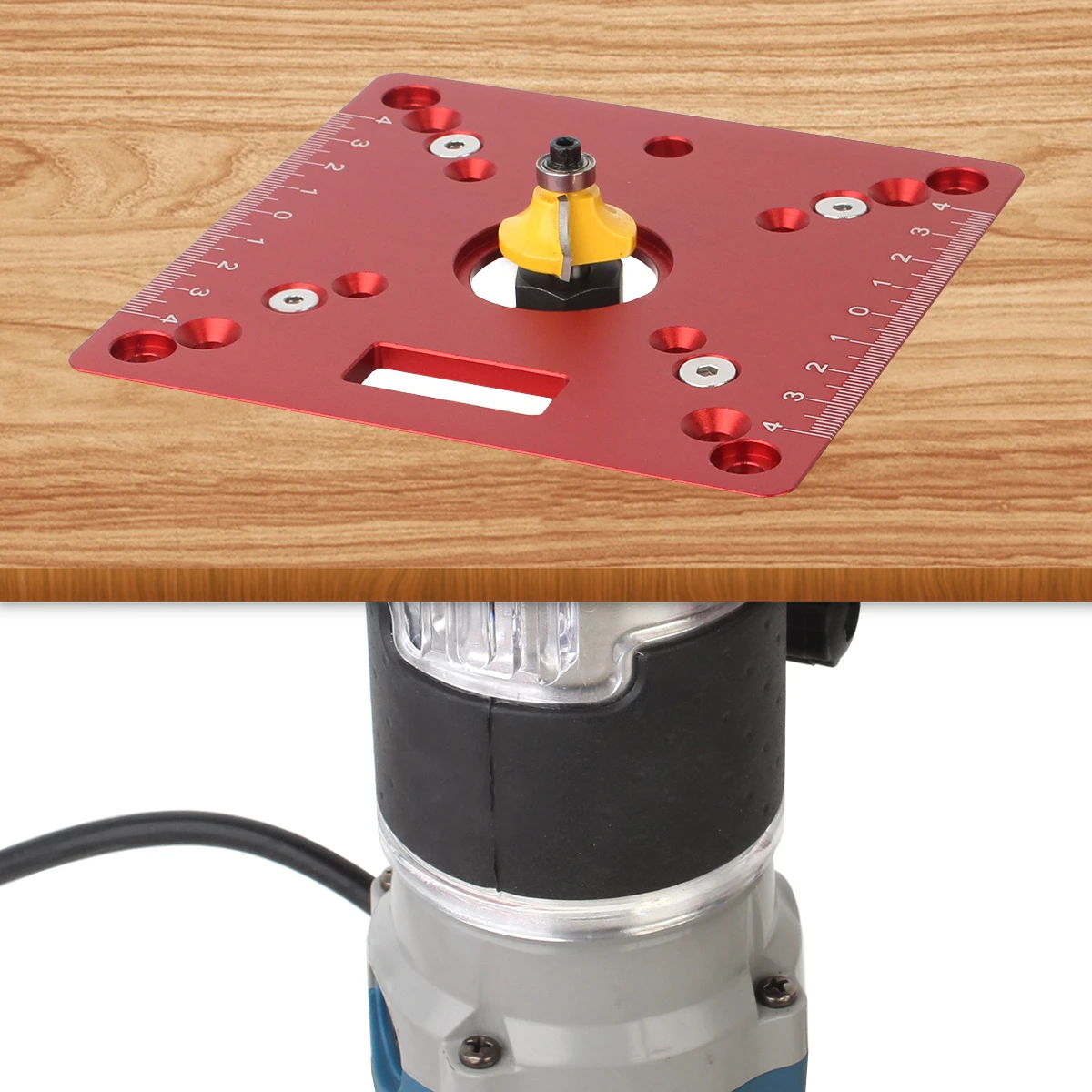 Multifunctional Aluminium Router Table Insert Plate Woodworking Trimmer Electric Wood Milling Flip Plate for DIY Working Benche