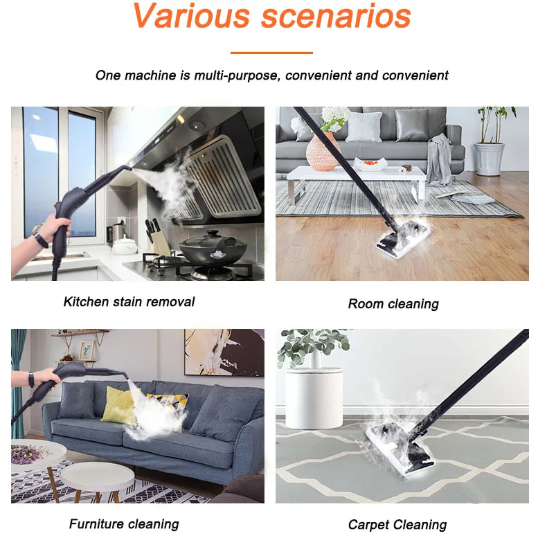 AC220-240V 50-60 2200w 4.0 บาร์อุณหภูมิสูงไอน้ําทําความสะอาด mop แบบพกพาไฟฟ้านึ่ง mop 2.1L ถังน้ํา