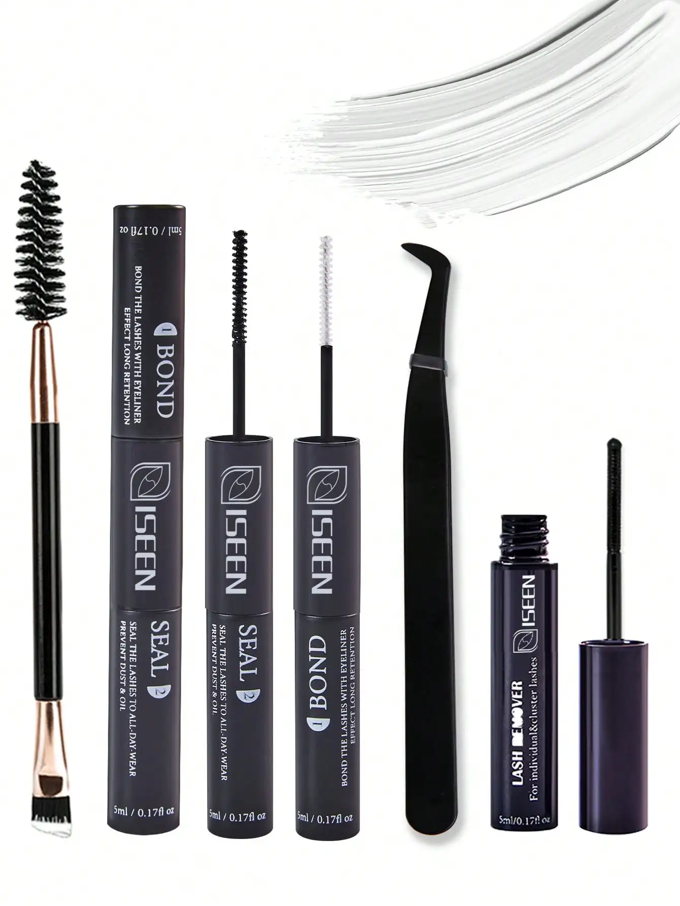 ISEEN بوند وختم لاش الغراء ومزيل الملقط عدة لطيف لاش مزيل ماكياج أداة طويلة الأمد العنقودية رمش الغراء