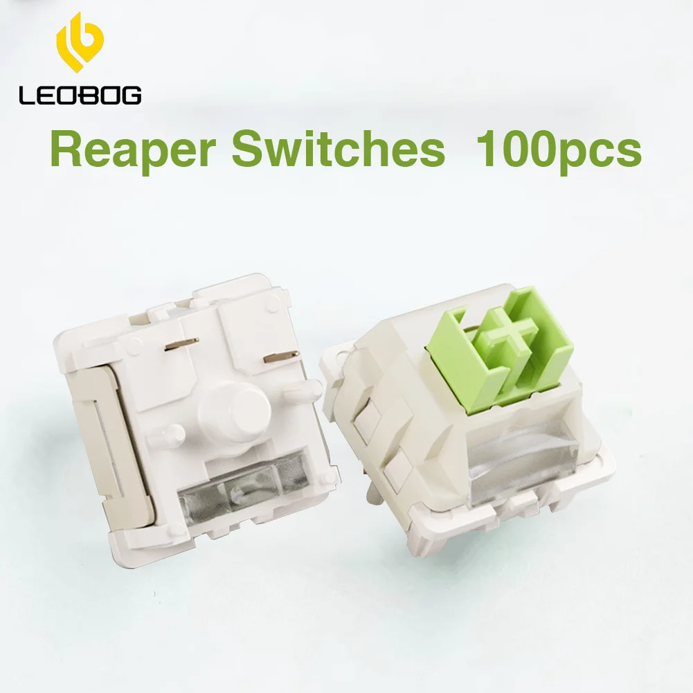 LEOBOG Reaper Linear Switch 100pcs 5 Pins 45gf Hot swap DIY Custom Mechanical Keyboard with POM Stem Compatible with MX Keycaps