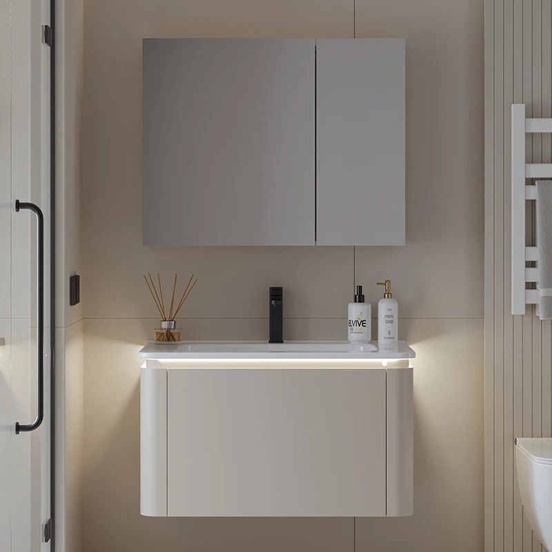 Luxury Multi-layer Solid Wood Bathroom Drawer Storage Vanity Wall Mounted Popular Hotel Bathroom Vanity With Sink