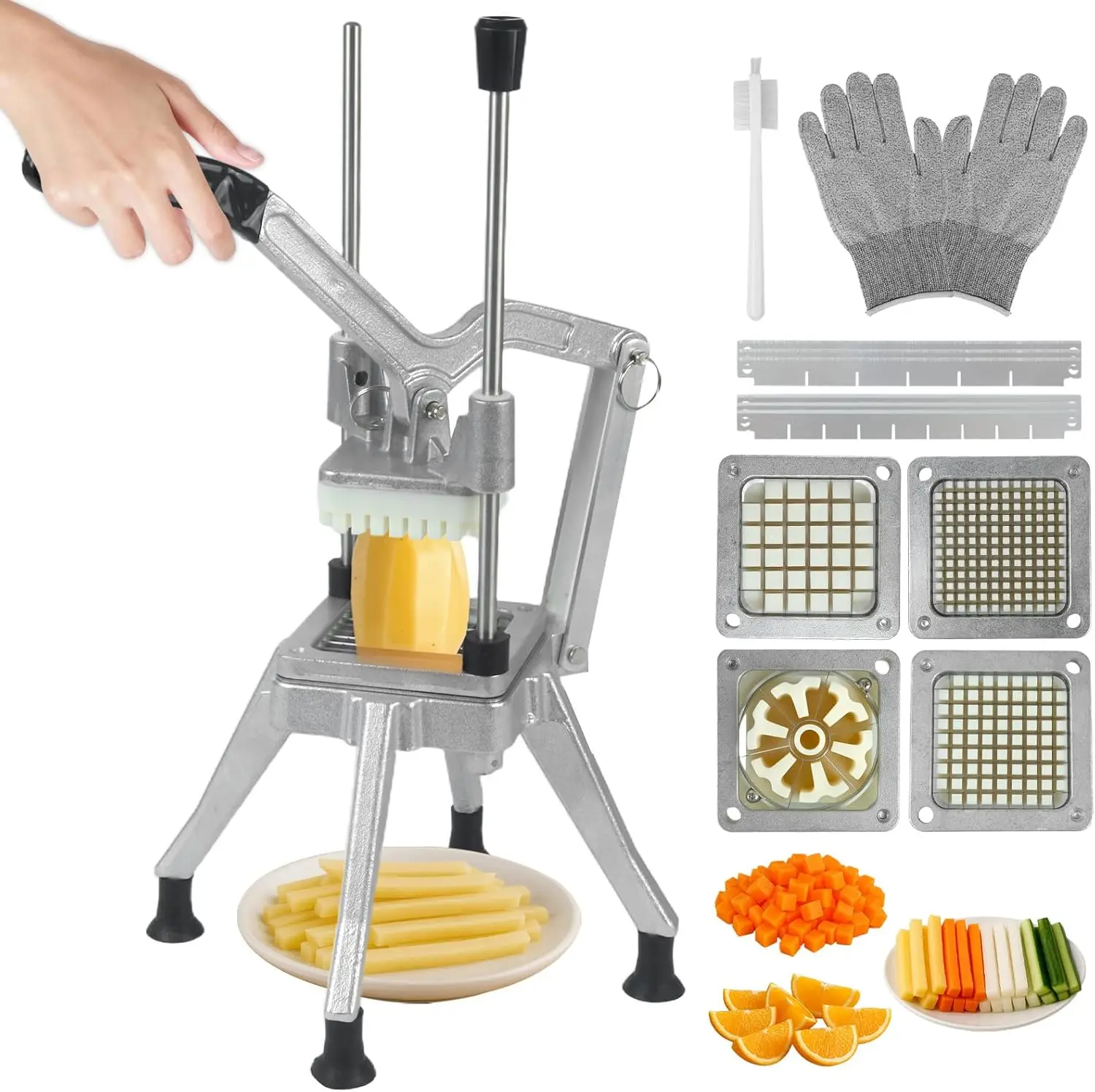 

Heavy Duty Commercial Vegetable Chopper with Stainless Steel Blade, Fruit Dicer for Tomato Potato Mushroom