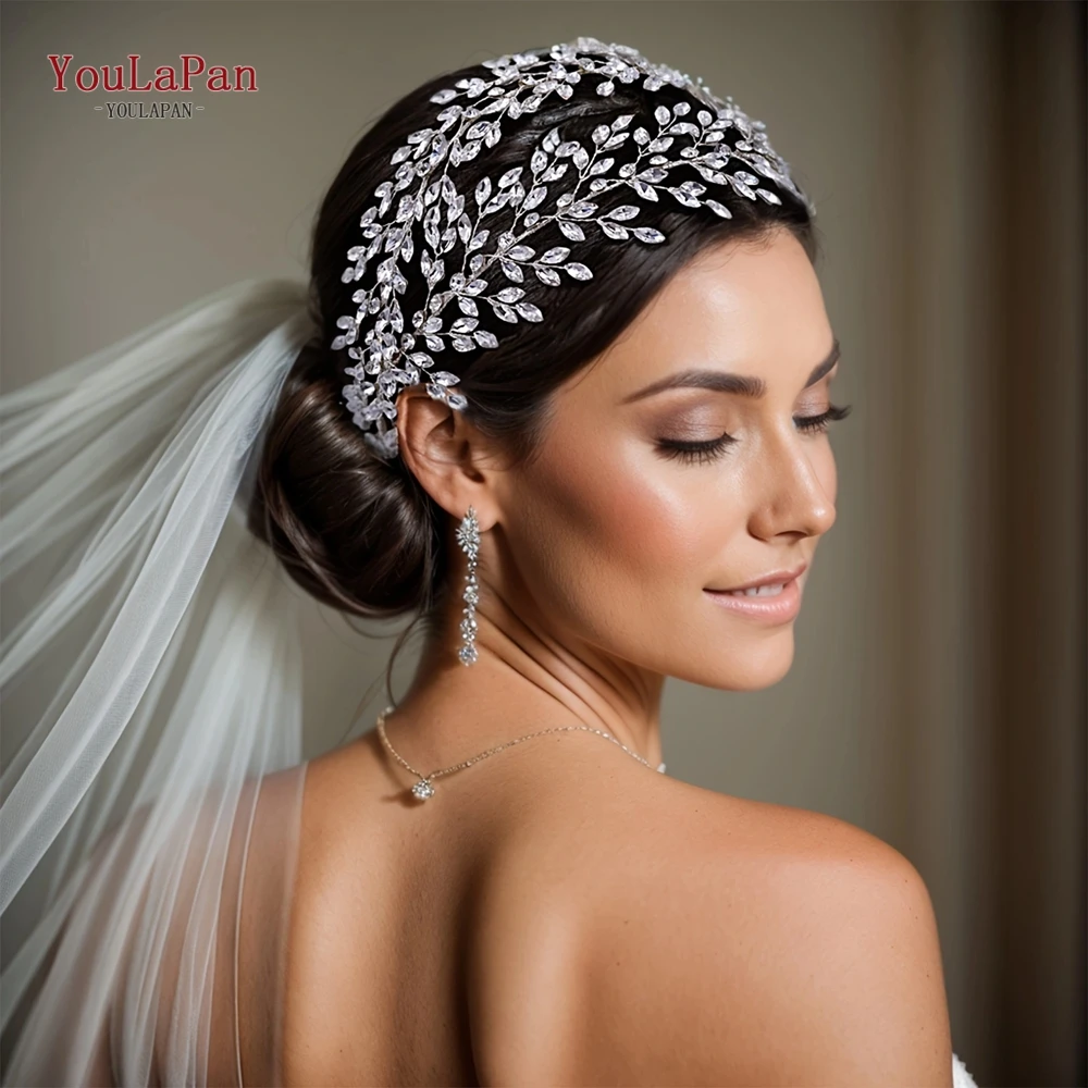 YoulaPan Noiva Casamento Tiara Mulher Headpiece Acessórios de Cabelo Bridal Bridesmaid Headpiece Rhinestone Headband para o Partido HP308