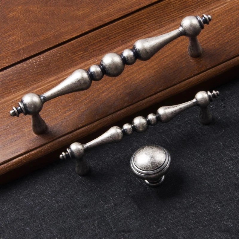 3.75\'\' 5\'\' Vintage Handles for Furniture Kitchen Cabinet Handle Antique Silver Door Knobs Wardrobe Pulls Furniture Hardware