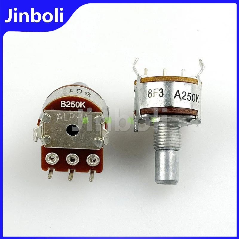 1PCS 16 Type A250K B250K Vertical Single Potentiometer Speaker Amplifier Speaker Volume Adjustment