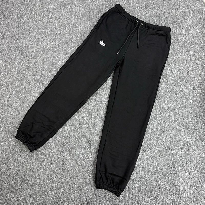 26FW Street Trend Black Trousers Men Women Casual Small Letter Logo PATTA Sweatpants Loose  Jogger Waist Elastic Sweatpants