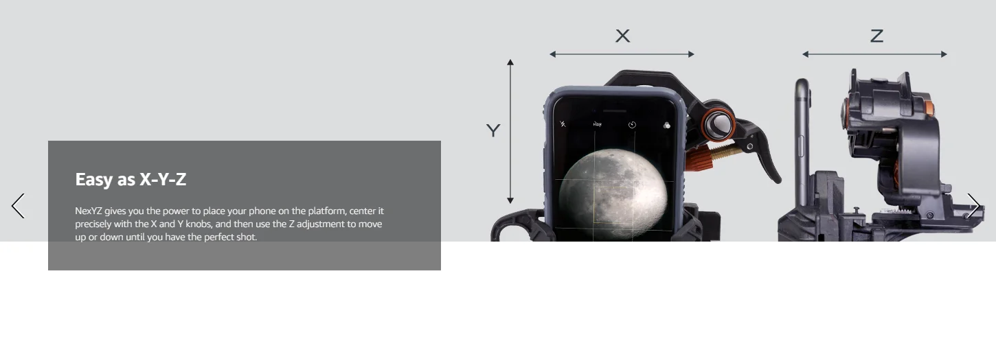 Celestron NexYZ 3-Achsen-Universal-Smartphone-Adapter, mobil, geeignet für astronomische Teleskope, Ferngläser, Mikroskope, Visiere – Detail 12