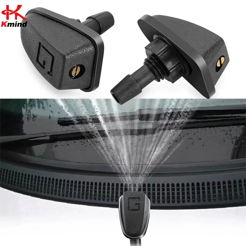 

2 Pcs/Set Car Universal Front Windshield Wiper Nozzle Jet Sprayer Kits Sprinkler Water Fan Spout Cover Washer Outlet Adjustment