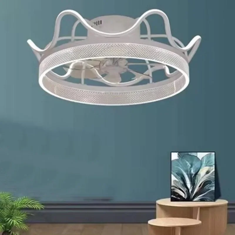 Lumière de ventilateur de couronne de luxe nordique, lumière LED moderne, simple et chaleureuse, personnalité créative, étude de chambre à coucher, maison, nouveau